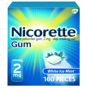 Nicorette Nicotine Gum 2mg White Ice Mint 160 Ct