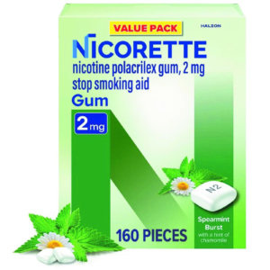 Nicorette Nicotine Gum 2mg Spearmint Burst 160 Ct