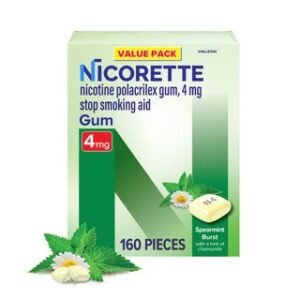 Nicorette Nicotine Gum 4mg Spearmint Burst 160 Ct