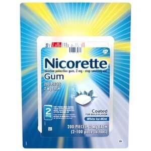 Nicorette Nicotine Gum 2mg White Ice Mint 200 Ct