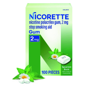 Nicorette Nicotine Gum 2mg Spearmint Burst 100 Ct