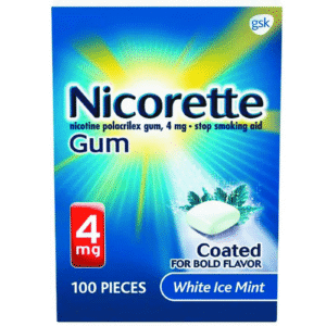 Nicorette Nicotine Gum 4mg White Ice Mint 100 Ct
